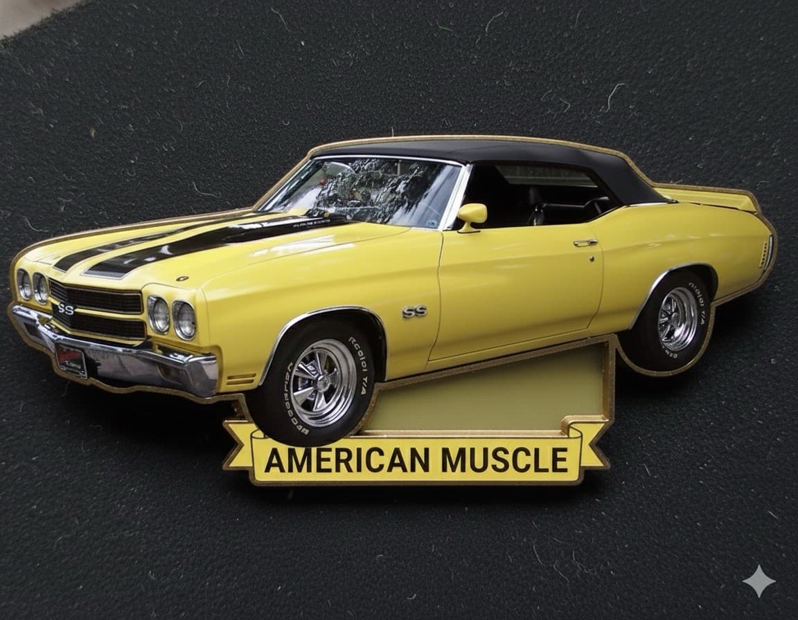Chevrolet 1970 Chevelle SS American Muscle Collectible Challenge Coin Yellow
