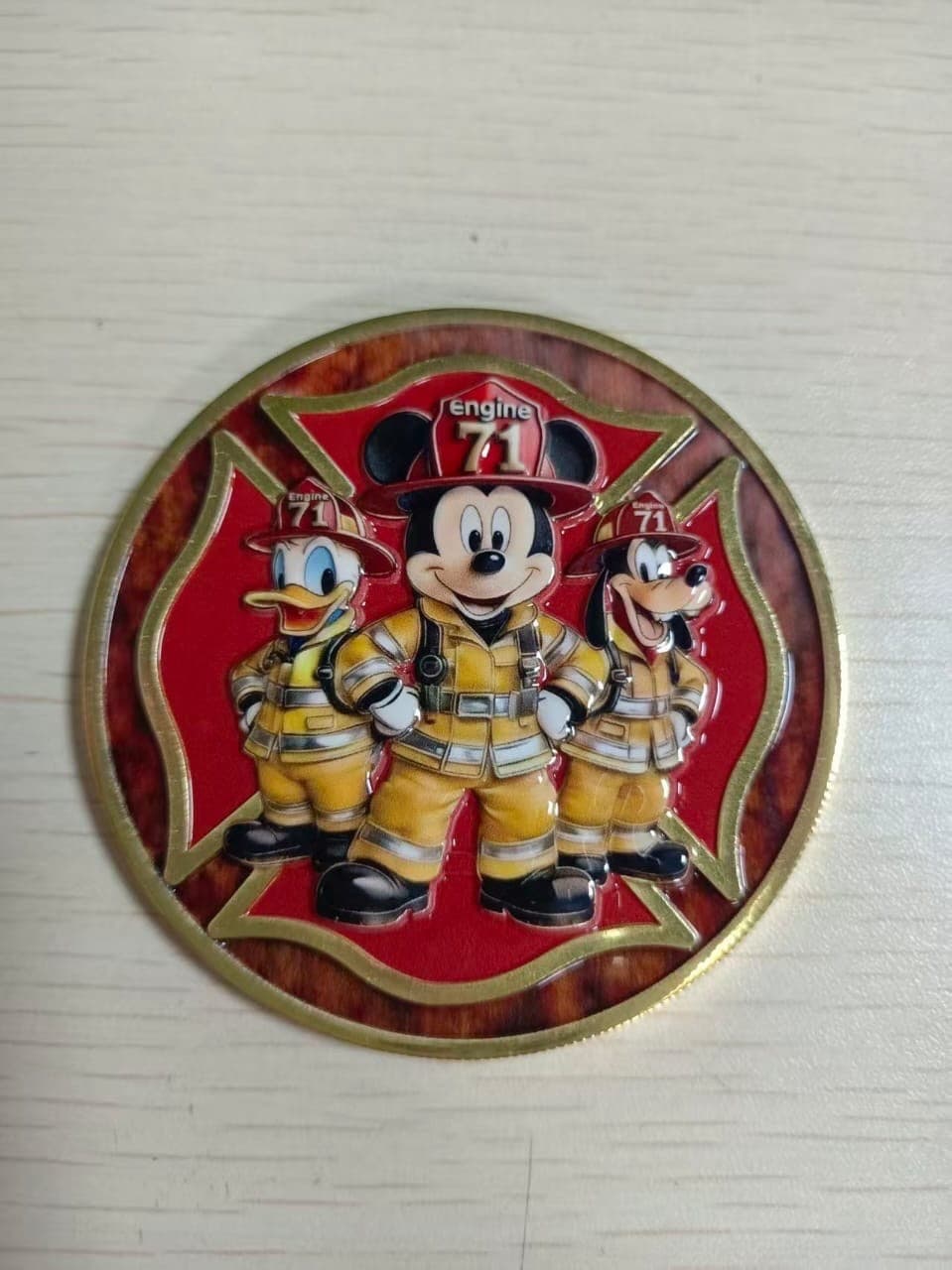 Mickey’s Fire House Iconic Mickey And Fireman Challenge Coin